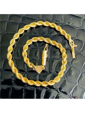 BEVERLY HILLS 14K GOLD ROPE CHAIN 7” BRACELET